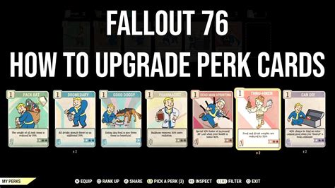 How To Upgrade Special Perk Cards In Fallout 76 Youtube