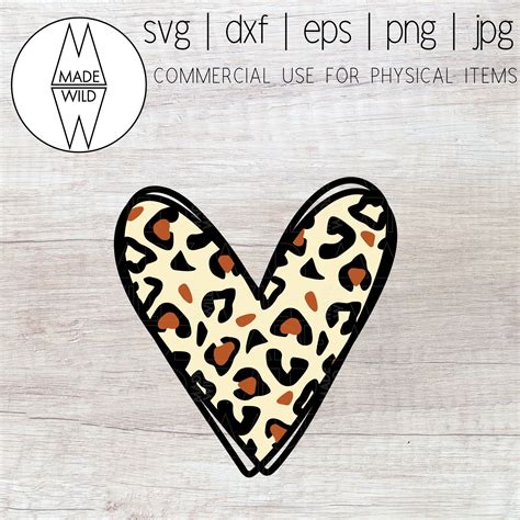 Leopard Heart SVG Leopard Print SVG Leopard Heart PNG | Etsy