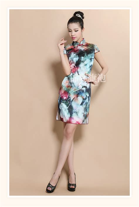 Custom Made Lotus Fantasy Silk Cheongsam Qipao Dress Qipao Cheongsam Dresses Women