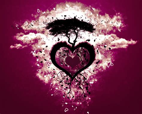 Heart Love Tree Wallpapers Wallpapers Hd