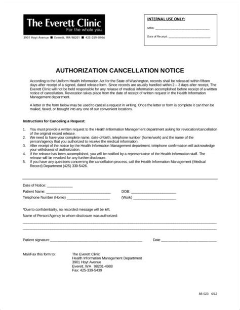 Notice Of Cancellation Template