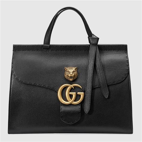 Gucci Women Gg Marmont Leather Top Handle Bag 409155a7m0t1000