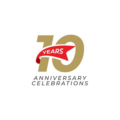 Concepto De Logotipo De Celebraciones De Aniversario De 10 Años