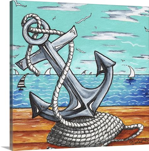 Anchors Away Contemporary Nautical Anchor Art Wall Art Canvas Prints
