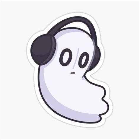 Nabstablook Headphone Ghost Sticker By Metasaki Redbubble