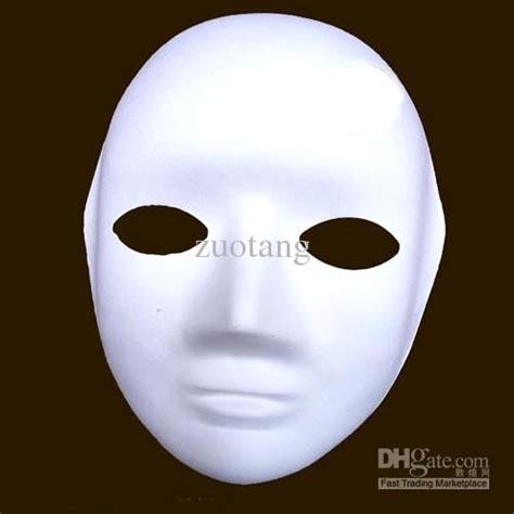 Adult Male Blank White Masquerade Party Masks Unpainted Full Face