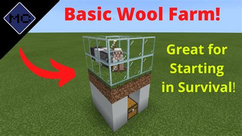 Minecraft Bedrock Basic Wool Farm Youtube