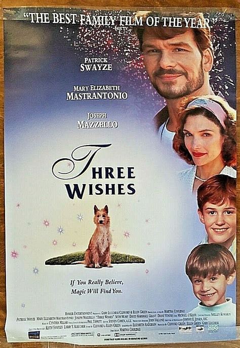 Three Wishes Movie Poster Patrick Swayze Mary Elizabeth Mastrantonio