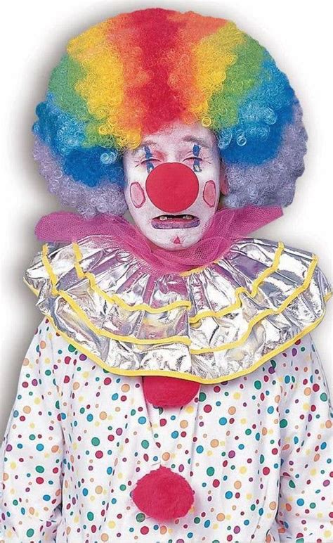 Adults Jumbo Rainbow Afro Clown Wig Multicoloured Clown Costume Wig