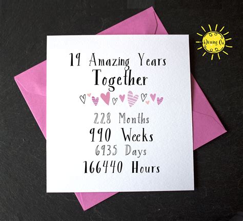 19th Year Wedding Anniversary 19 Amazing Years Together 19th Etsy