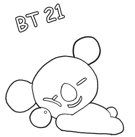 Koya From Bt21 Coloring Page Download Print Or Color Online For Free