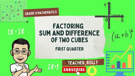 Mathematics 8 Factoring Sum And Difference Of Two Cubes Youtube