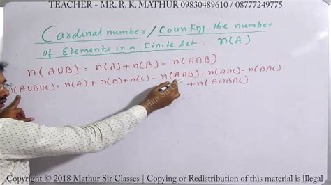 Introduction To Cardinal Number Formula Mathematics Mathur Sir