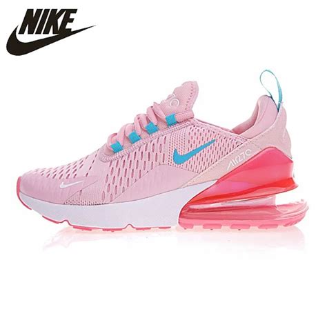 Nike Air Max 270 Womens Running Shoes Yellow Pink Shock Absorption