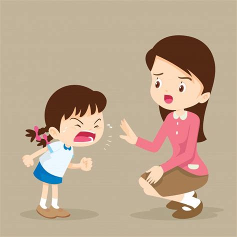 Premium Vector Rampage Girl And Teacher Student Cartoon Anger In