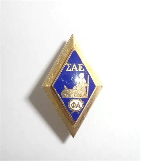 Vintage 1955 10k Gold Delta Sigma Phi Fraternity Pin Badge Mid Century
