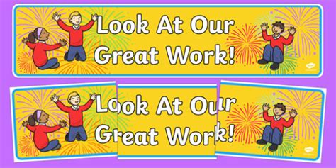 Free 👉 Look At Our Great Work Display Banner