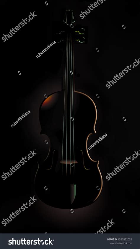 Violin Seen Striking Unusual Lighting This Stock Illustration