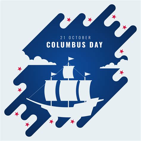 Happy Columbus Day National Usa Holiday Greeting Card Vector