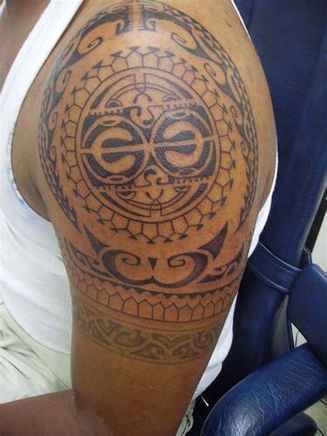 Tribal tattoos on shoulder and chest. 57 Fantastic Maori Shoulder Tattoos