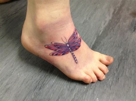 Dragonfly Tattoo On Foot Dragonfly Tattoos Pinterest