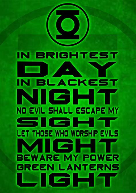 Green Lantern Corps Oath A4 Etsy