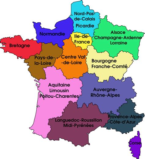 Nouvelle Régions Françaises Voyage Carte Plan