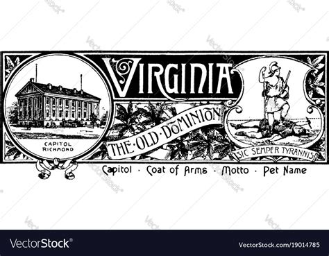 State Banner Of Virginia The Old Dominion Vector Image
