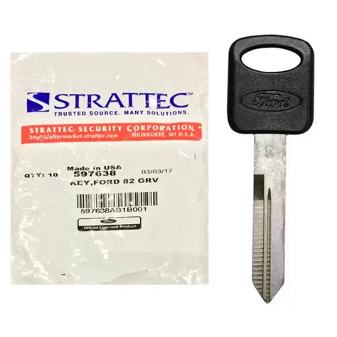 Strattec 597638 Ford H75 P Non Transponder Plastic Head Key