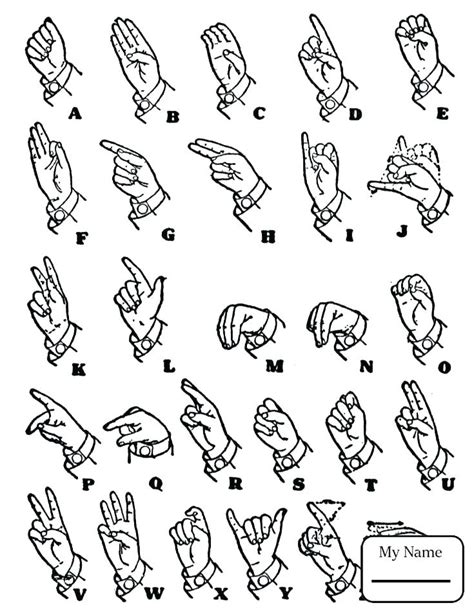 Sign Language Coloring Pages At Free