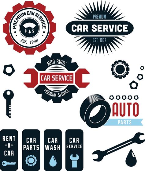 Vintage Vector Car Service Labels Free Download