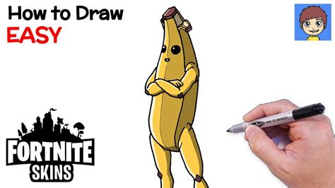 How To Draw Fortnite Banana Step By Step Fortnite Peely Skin Drawing