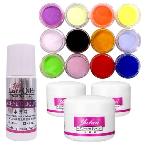 3 Colors Nail Acrylic Powder Pink Clear White 75ml Acrylic Liquid