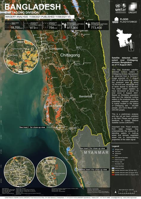 Satellite Detected Water Extent Over Chittagong Division Bangladesh As