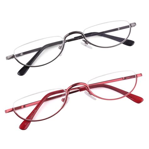 Buy 2 Pack Reading Glasses Semi Rimless Half Frame Lightweight Readers