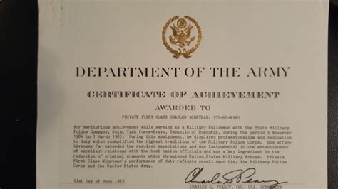 Certificate Of Achievement Army Template In 2020 Cert