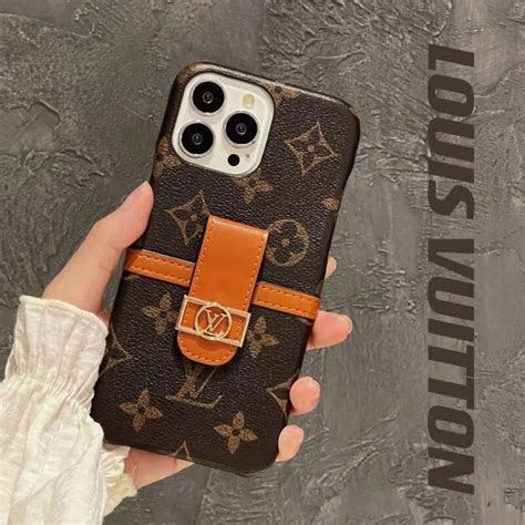 louis vuitton iphone 15 14 pro max leather case