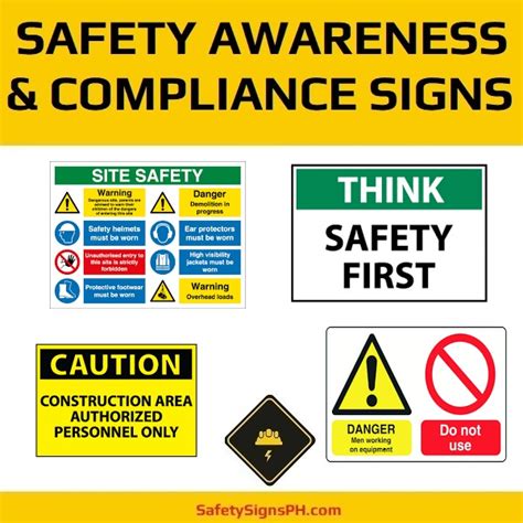 Business Office And Industrial Supplies Men Working Glow In The Dark Caution Sign Facility