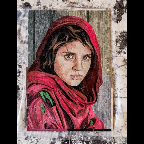 Sharbat Gula Afghan Woman Mosaic Portrait Wall Art It Is Made Etsy