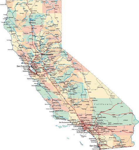 lista 93 foto mapa del estado de california usa alta definición