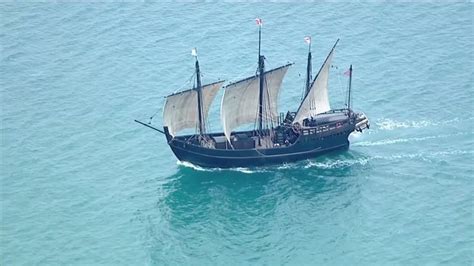 Replicas Of Columbus Ships Nina And Pinta Docking In Venice Columbus