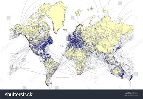 Detailed World Map With Air Routes Stock Photo 5078203 Shutterstock