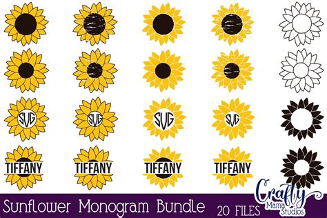 Free 173 Sunflower Monogram Frame Svg Svg Png Eps Dxf File