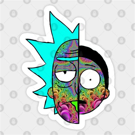 Psychedelic Rick And Morty Halves Rick And Morty Sticker Teepublic