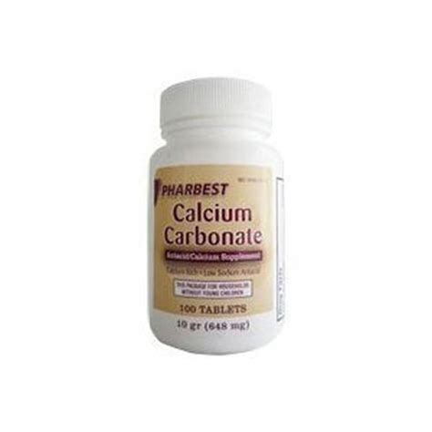 Pharbest 10 Grains Calcium Carbonate Antacid Supplement Tablets
