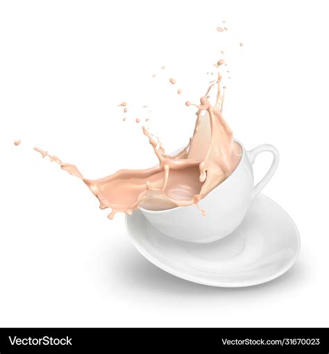 3d Realistic Splash Coffee With Milk Royalty Free Vector