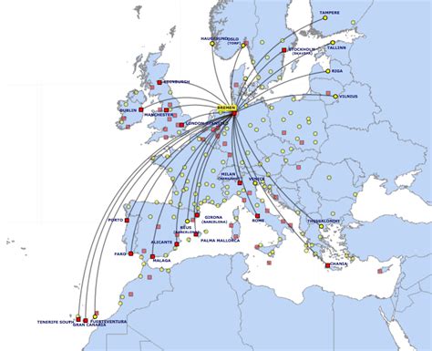 Ryanair Route Map From Bremen