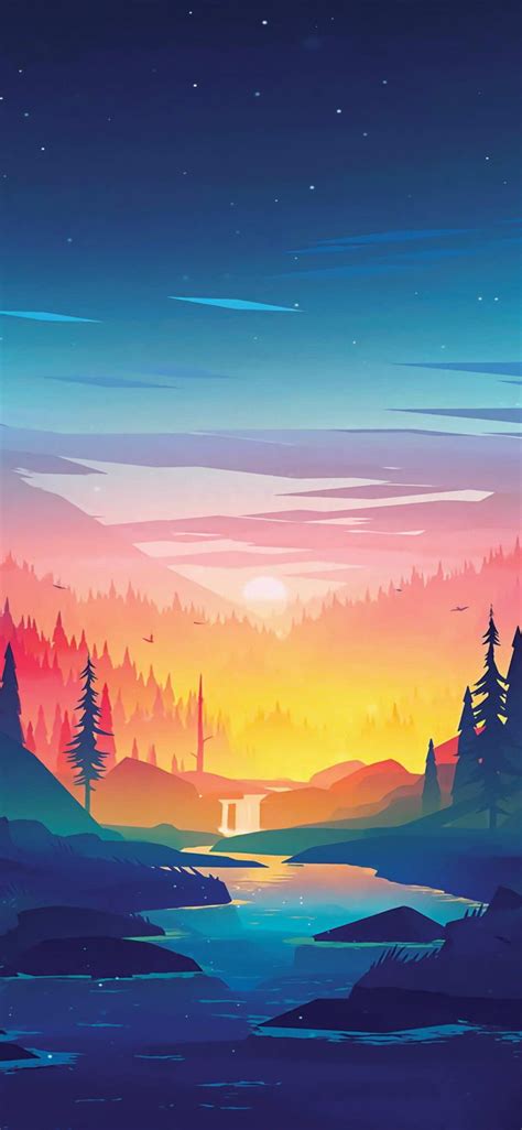 Art Forest And Sunset 1080×2340 Webrfree