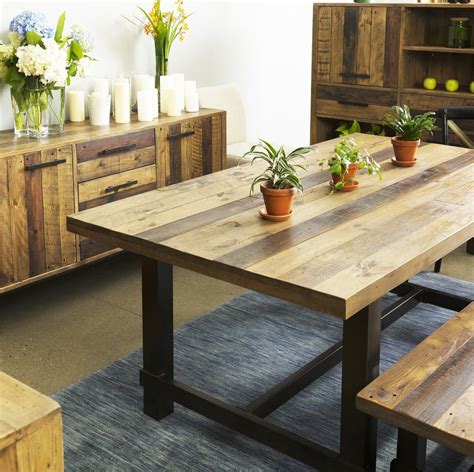 Solid Recycled Pine Wood Dining Table Showhome Furniture