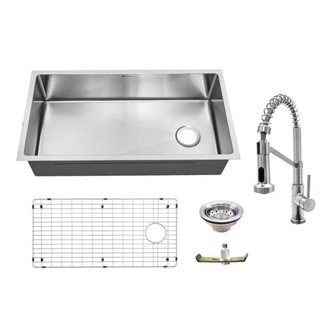Glacier Bay All In One 18 Guage Undermount Stainless Steel 36 In